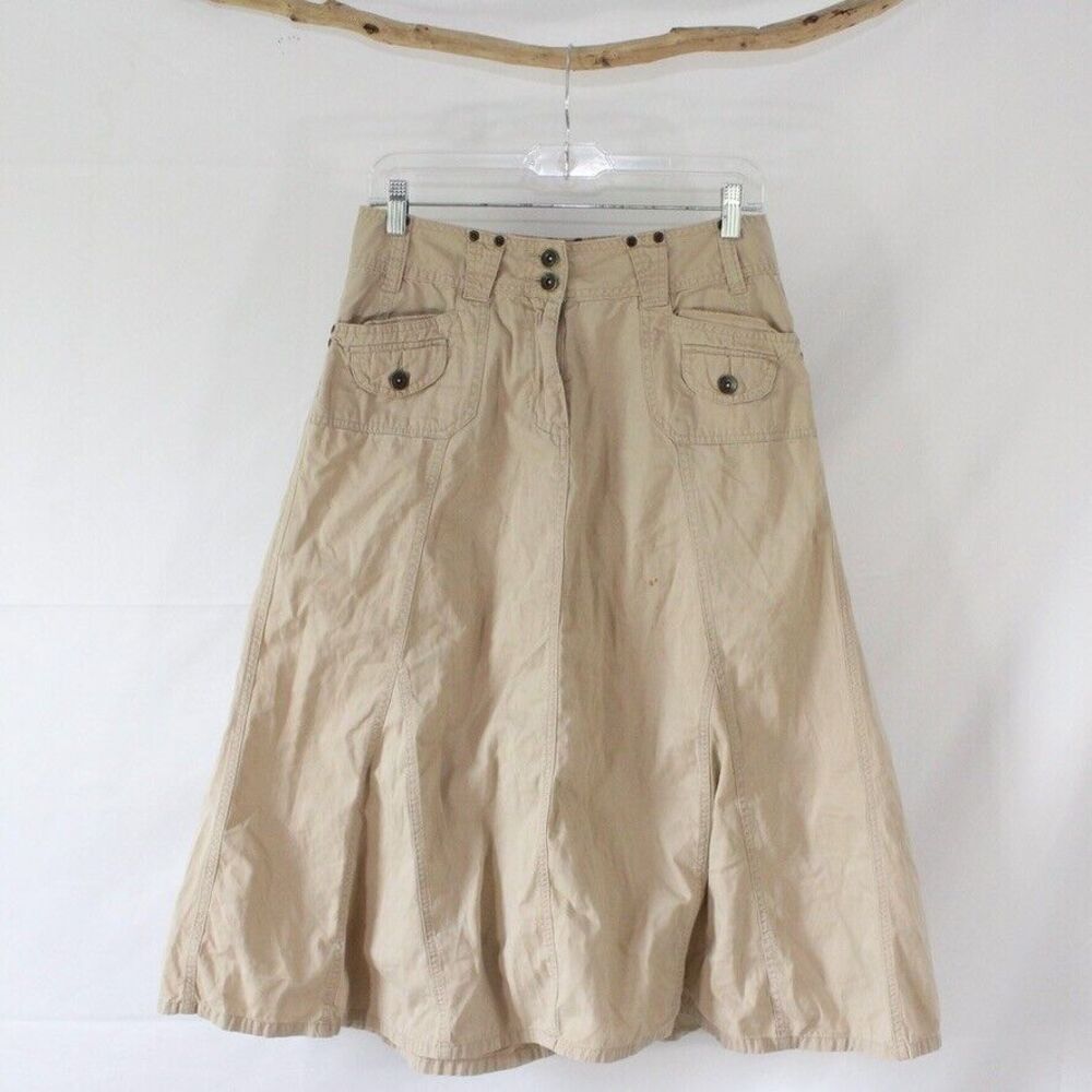 Faded Glory Originals Long Modest Tan Missy Skirt Size 8 Full A-line Maxi Skirt